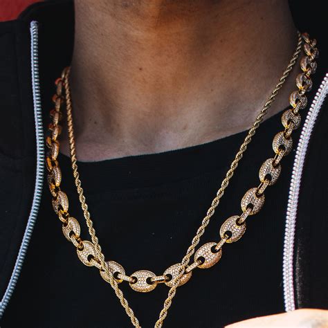 gucci link chain diamond|gucci link gold chain necklace.